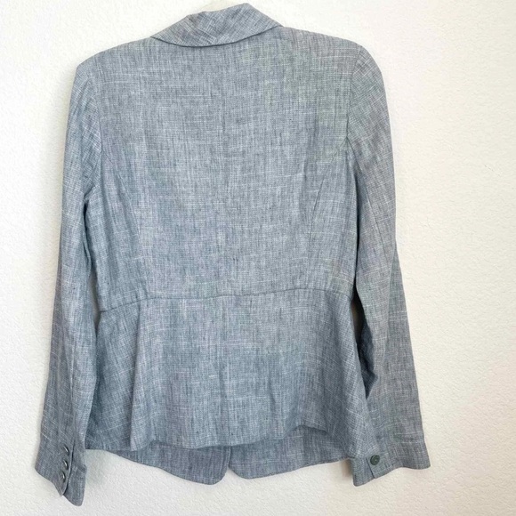 CAbi Light Blue Gray Linen Beachwalk Chambray Blazer size 8 - Picture 2 of 6